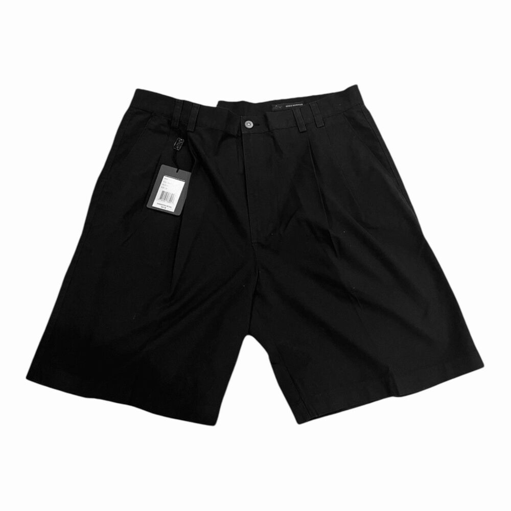 NEW NWT Men’s Greg‎ Norman Black 36 Essentials GNBAH220 Casual Pleated Shorts